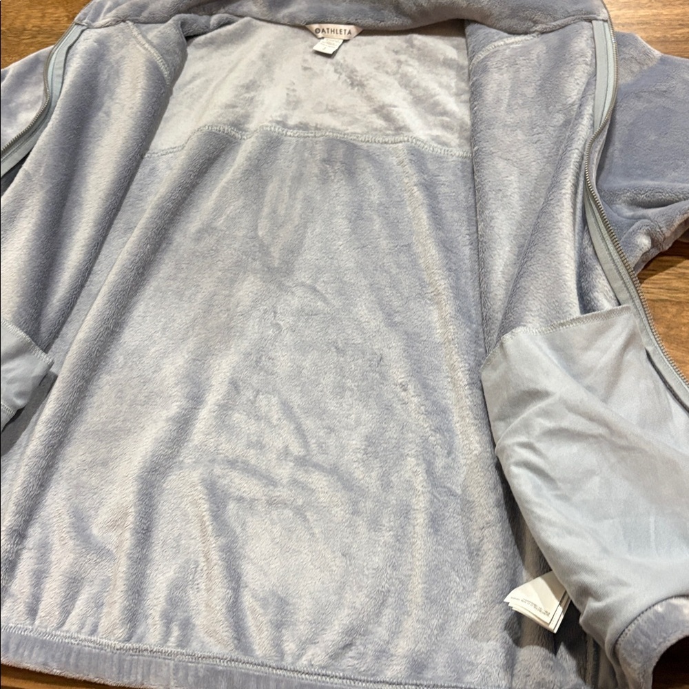 Athleta Recover Cozy Karma Full Zip Jacket Large Gray Blue - Picture 8 of 12